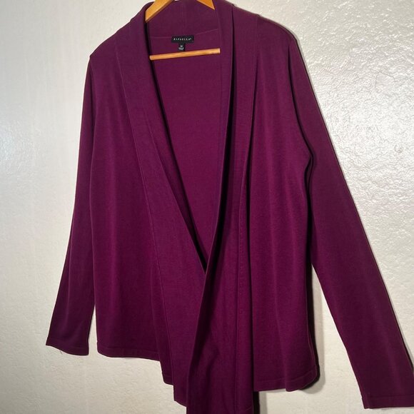 Rafaella Womens M Cardigan Sweater Drape Front Burgundy Career Comfortable Y2K - Picture 7 of 16